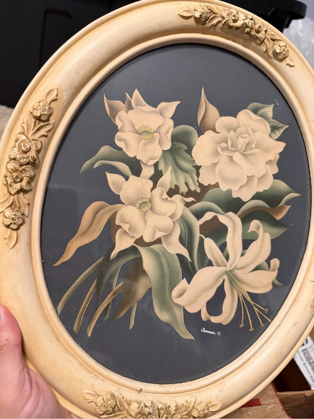 Ornate Framed Floral Print - Picture 3 of 7